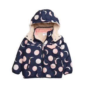 NWOT Patagonia Baby Reversible Tribbles Hoody Navy Many Moons 3T